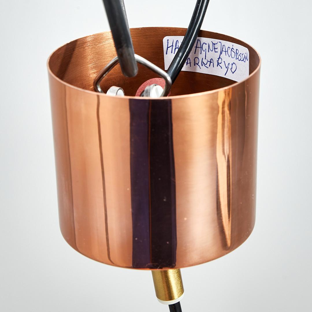 Mid-20th Century Copper Square Glass Hanging Lamp by Hans Agne Jakobsson ed. Markaryd, 1960s For Sale