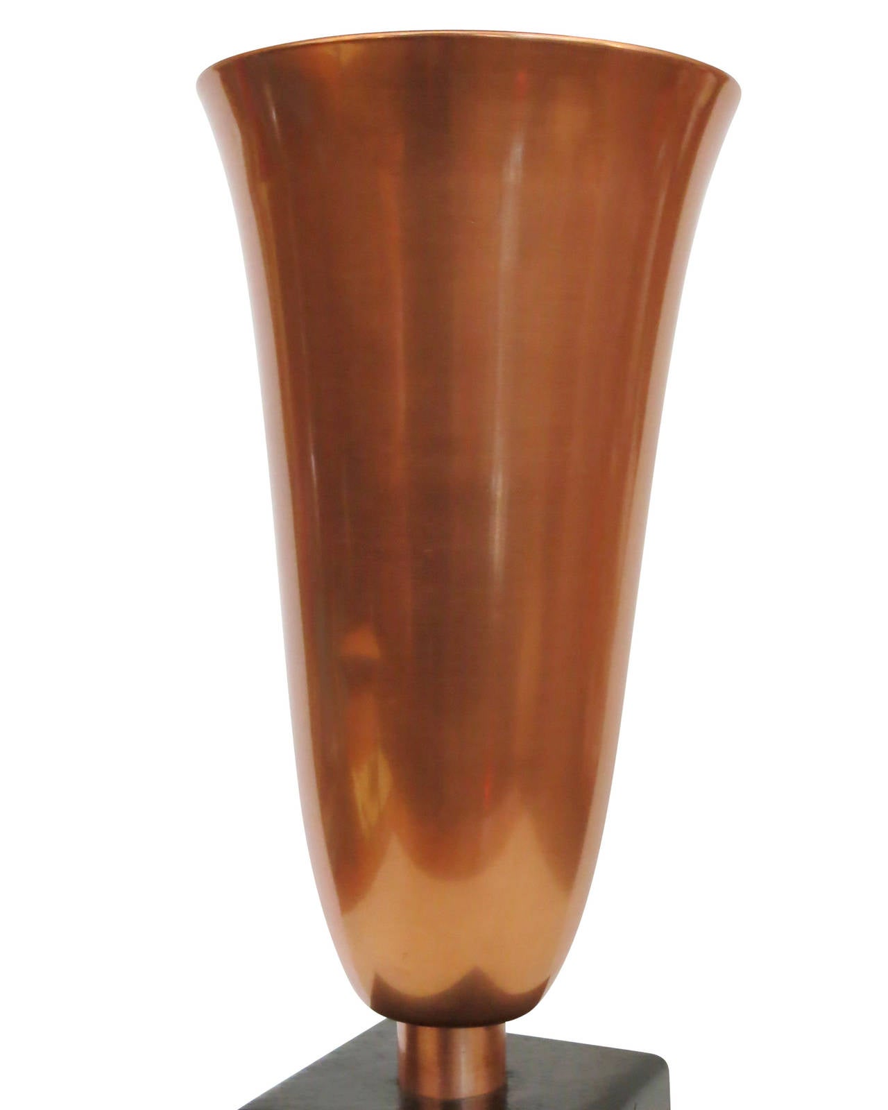 Copper Stacked Base Torchiere Table Lamp In Excellent Condition For Sale In Van Nuys, CA