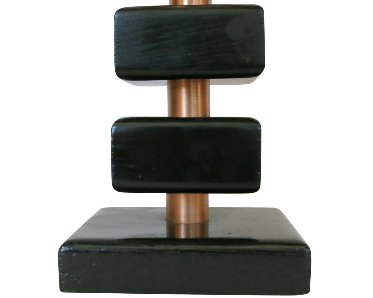 Copper Stacked Base Torchiere Table Lamp For Sale 1