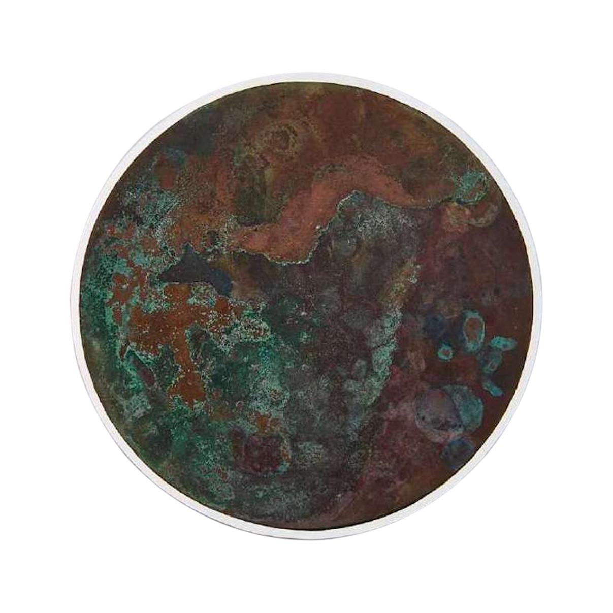 Copper & Stainless Steel Decor/ Plate, 'Star Dust 3.0 #10' by Daishi Luo