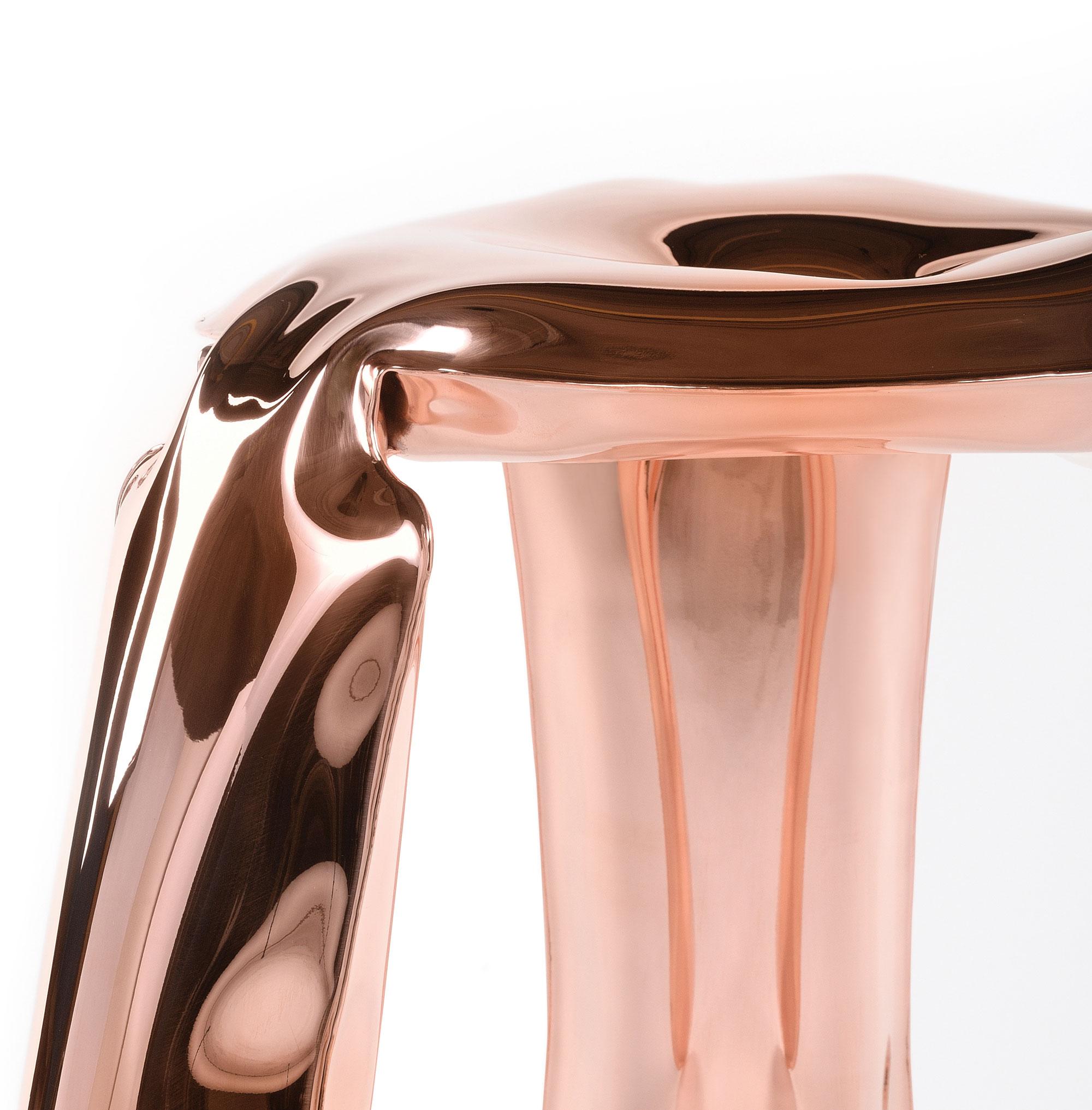 Organic Modern Copper Standard Plopp Stool by Zieta For Sale
