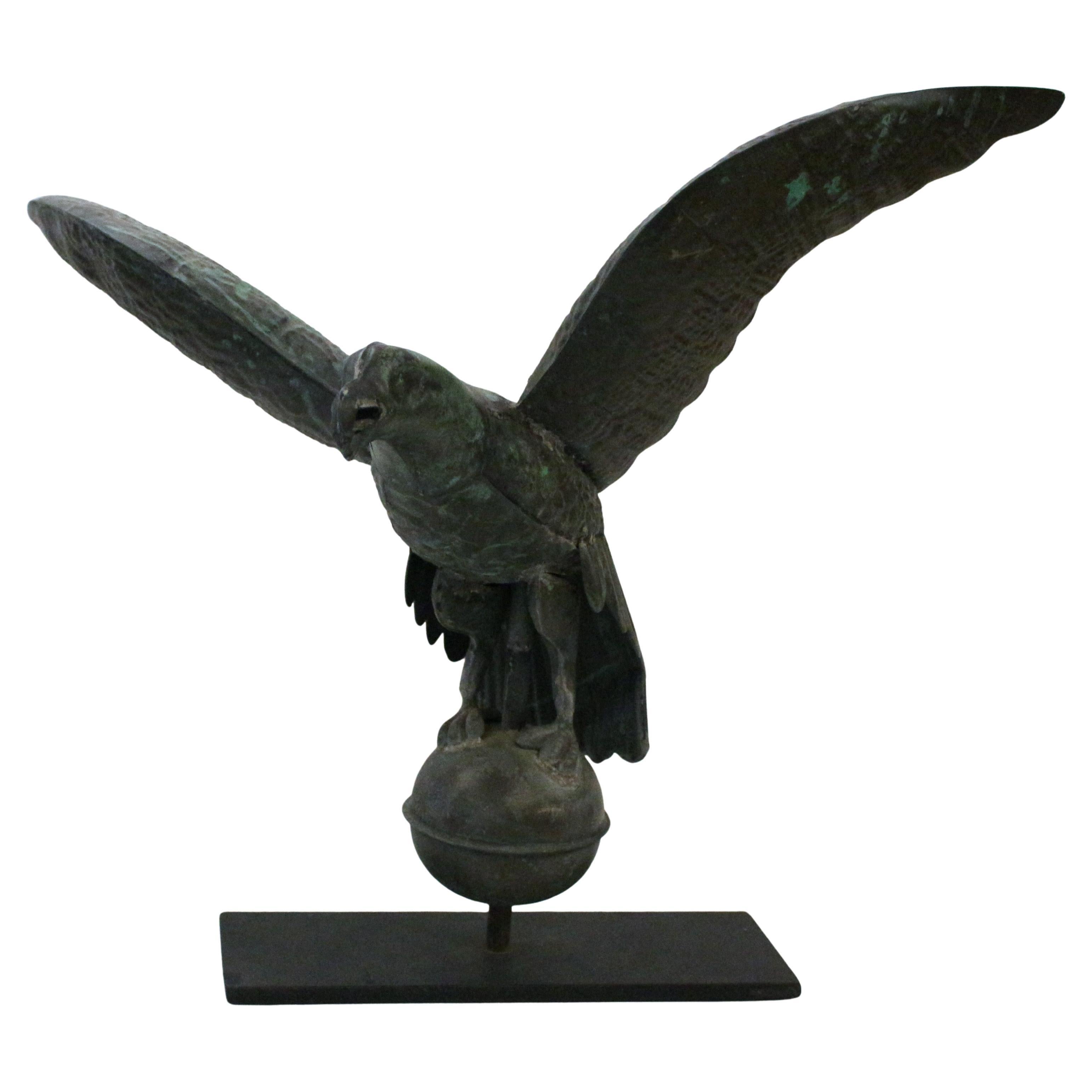 Circa 1930s-40s American Copper Standing Eagle on Ball