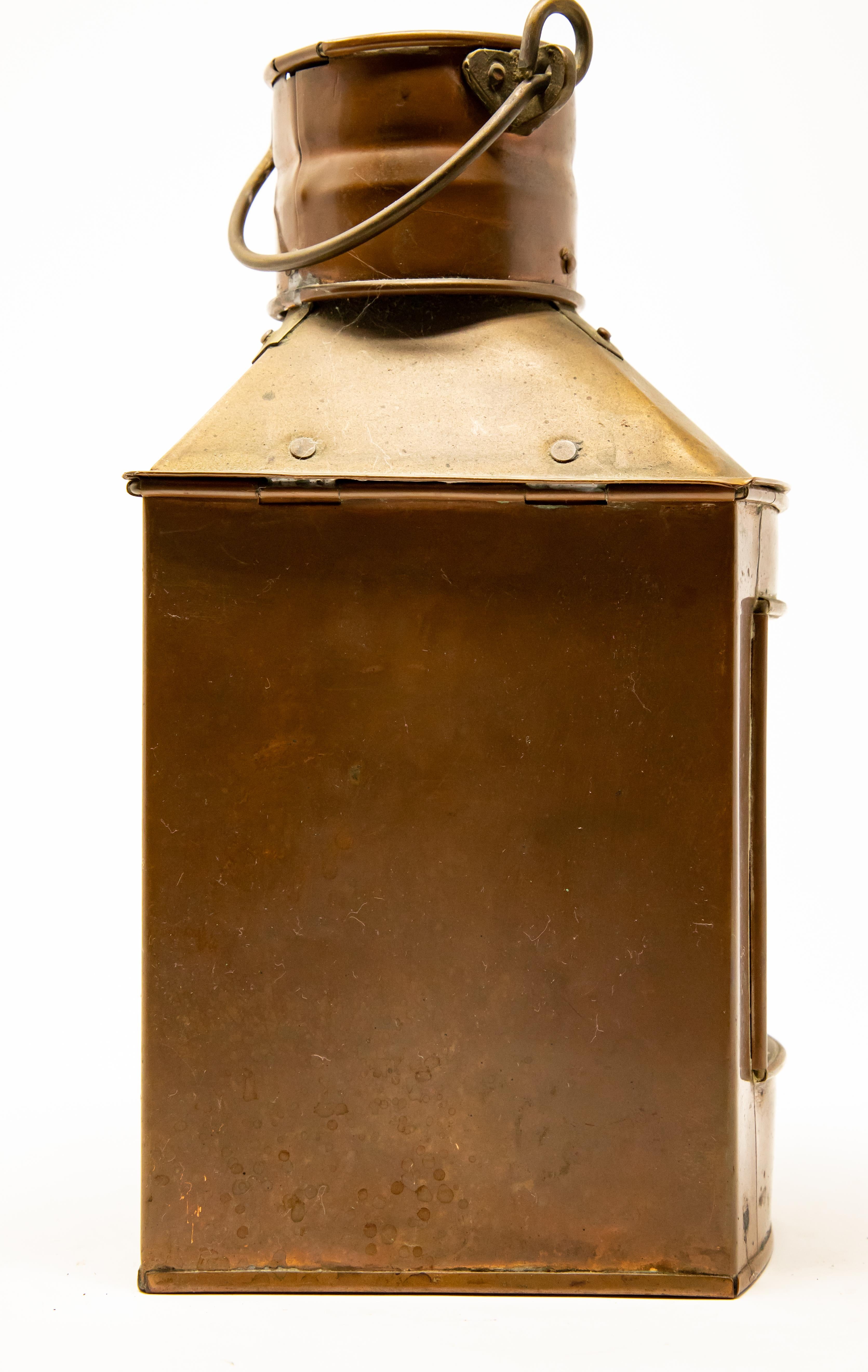20th Century Copper Starboard Ship Lantern by Tung Woo For Sale