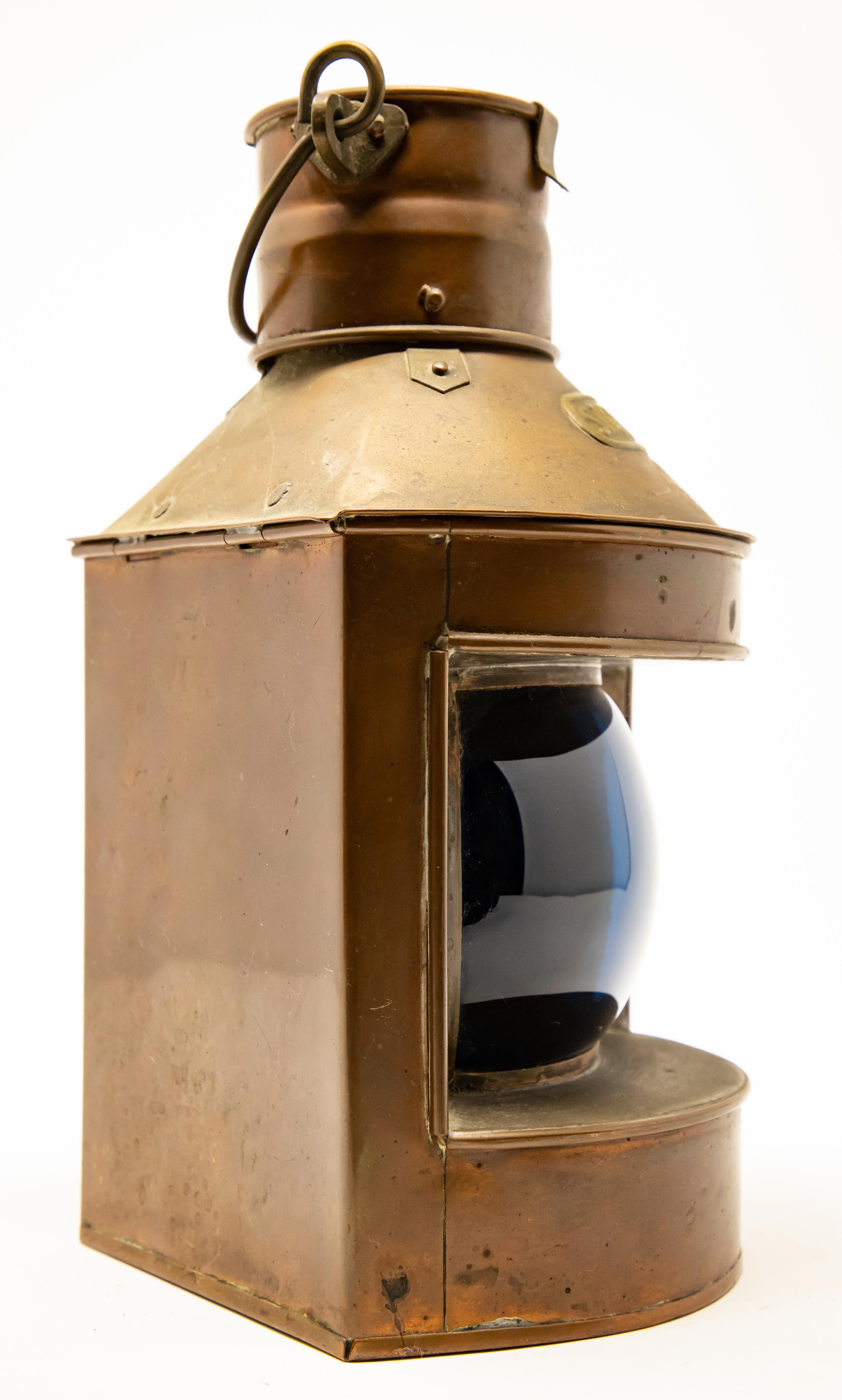 Copper Starboard Ship Lantern by Tung Woo For Sale 2