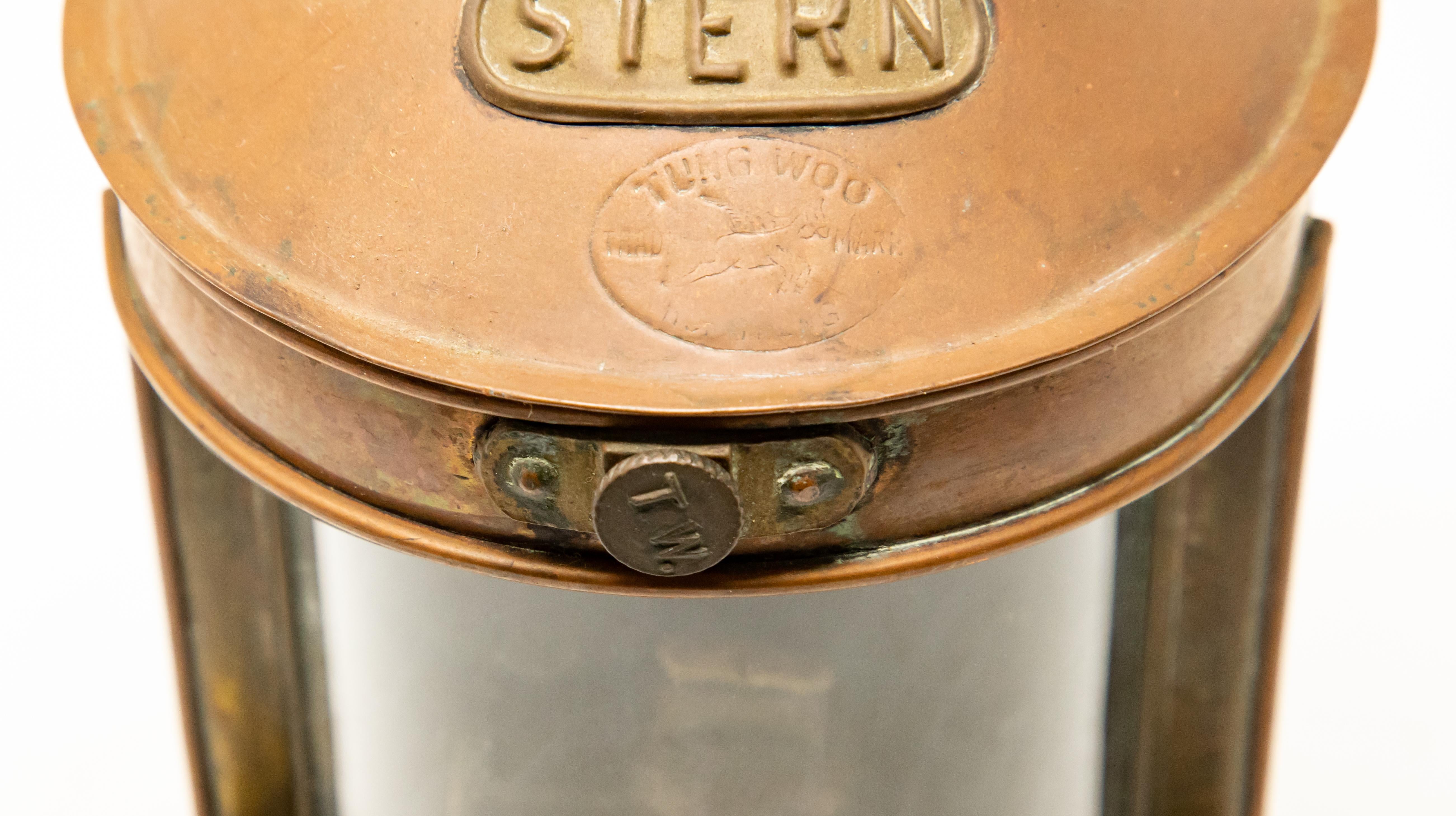 Metalwork Copper Stern Ship Lantern For Sale