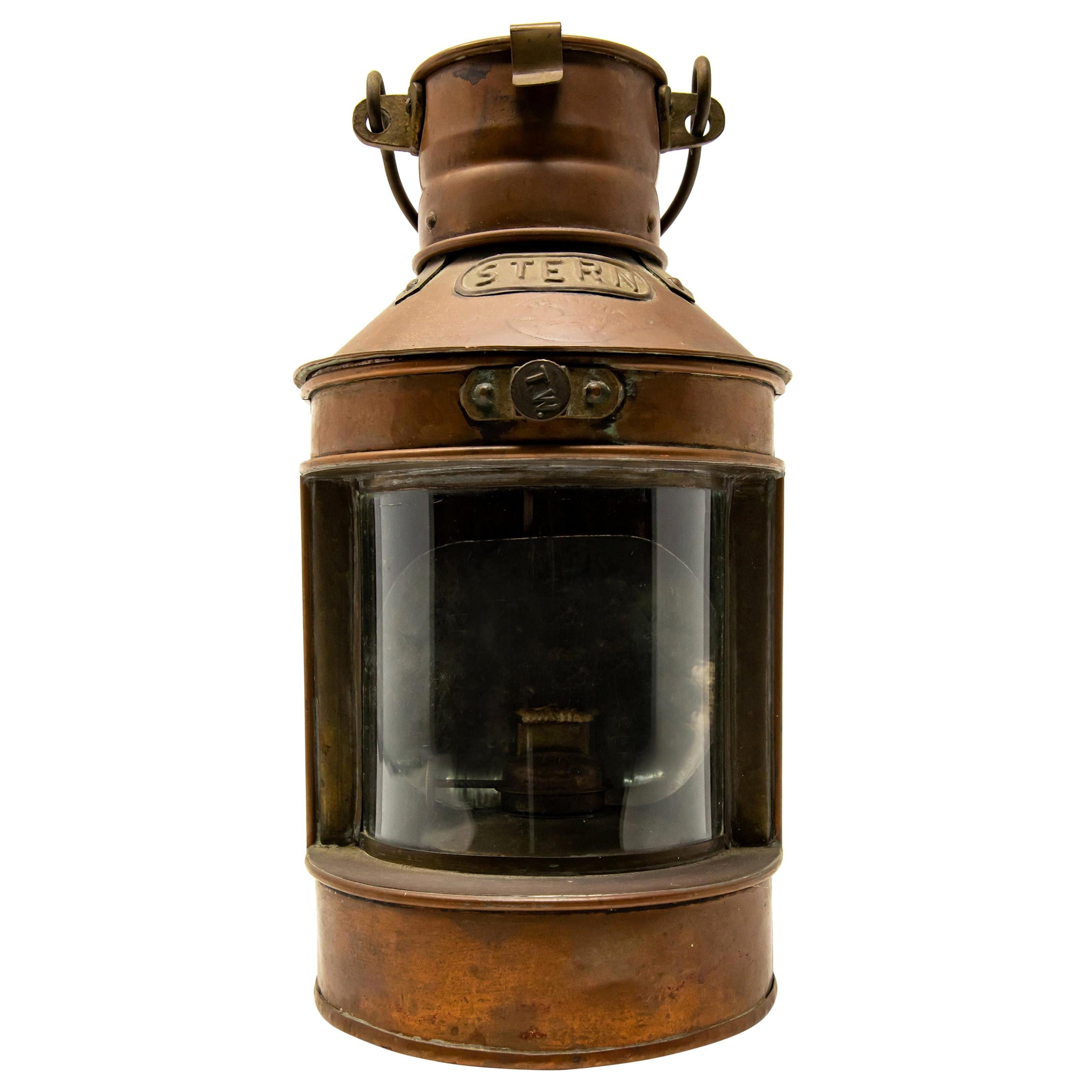 Copper Stern Ship Lantern For Sale