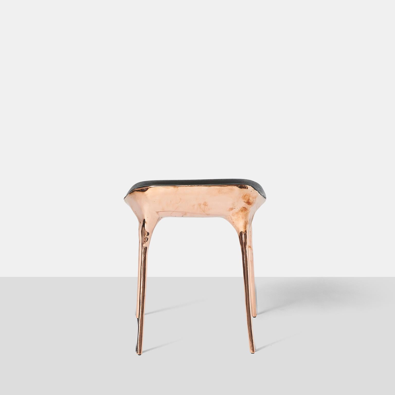 Copper Stool with Back by Valentin Loellmann In New Condition In San Francisco, CA