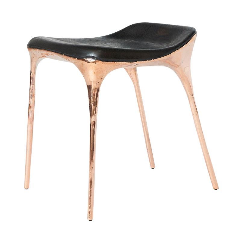 Copper Stool with Back by Valentin Loellmann