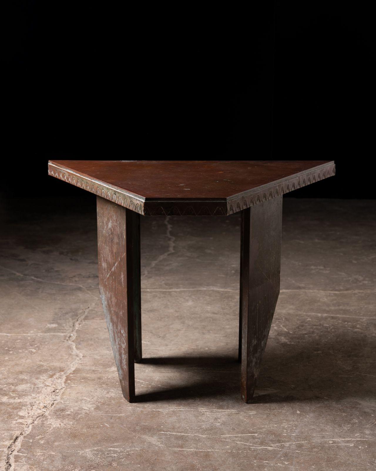 Mid-Century Modern Copper Table by Frank Lloyd Wright, 1956 For Sale