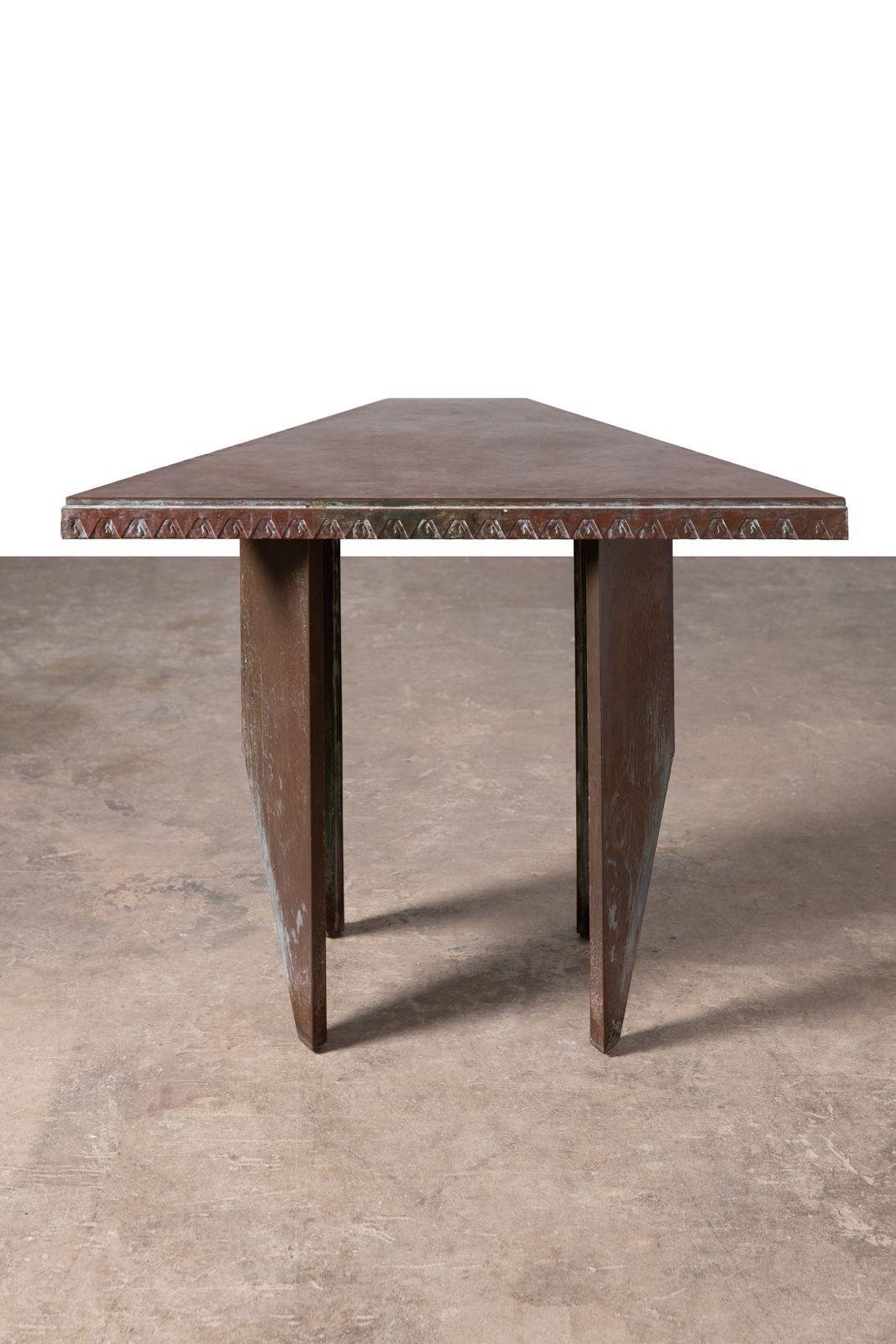 Copper Table by Frank Lloyd Wright, 1956 For Sale 2
