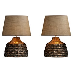 Copper Table Lamps, France circa 1980
