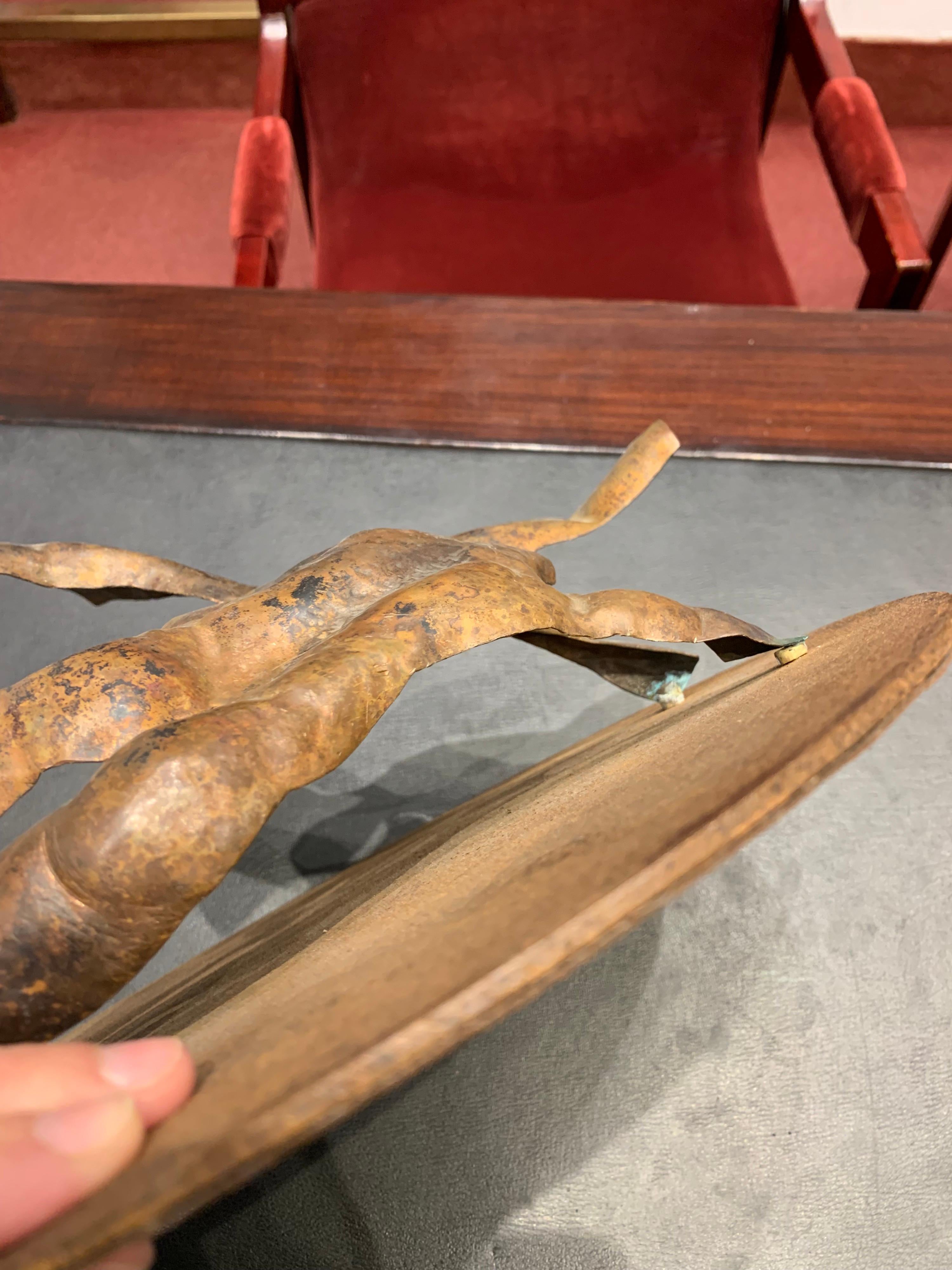 Copper Tabletop Male Nude Body Sculpture For Sale 5