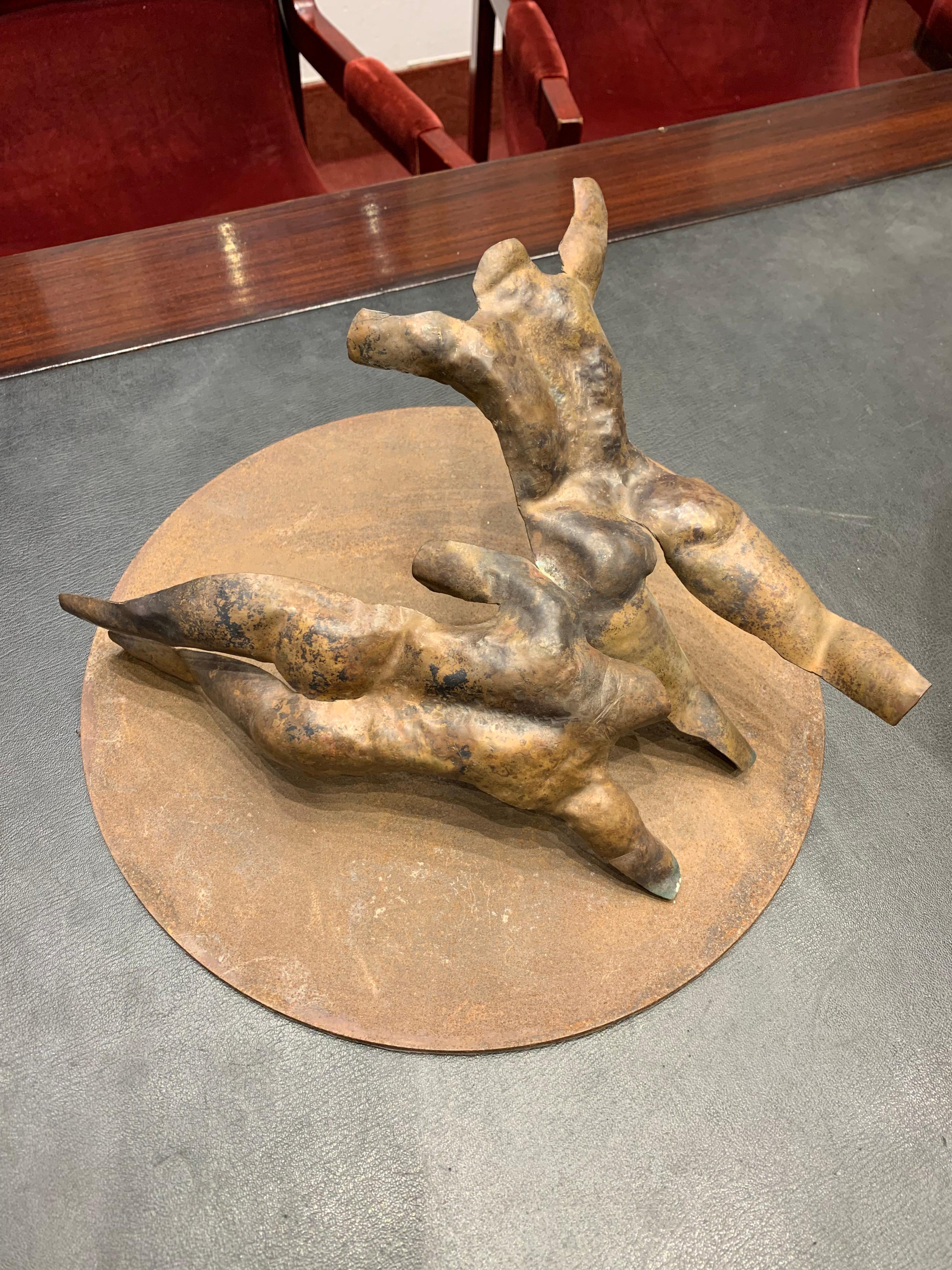 Copper Tabletop Male Nude Body Sculpture In New Condition For Sale In Barcelona, ES