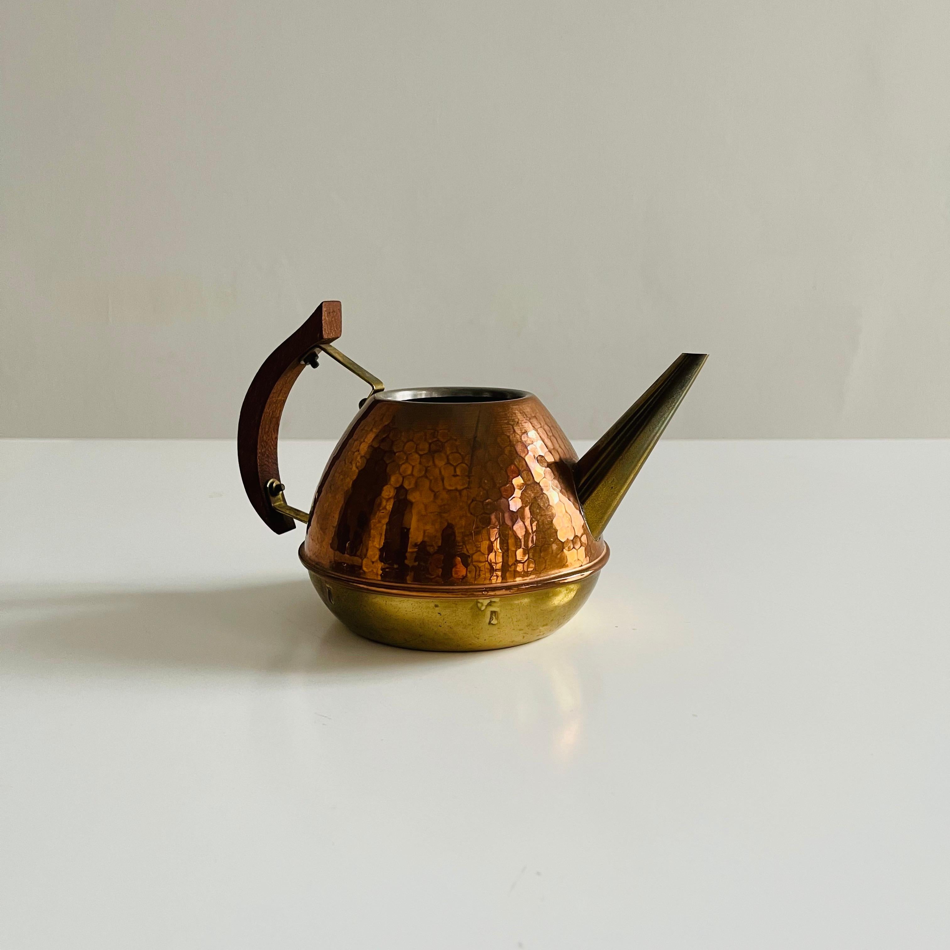 Copper teak watering can, Denmark, 1960s.