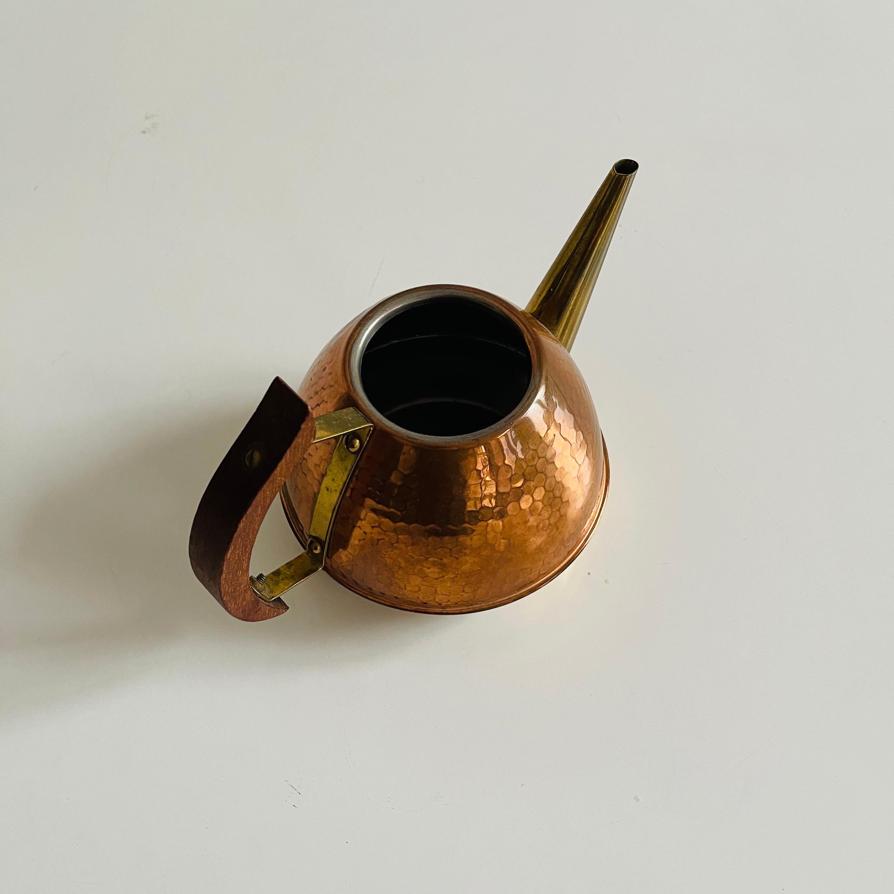 Danish Copper Teak Watering Can, Denmark, 1960s For Sale