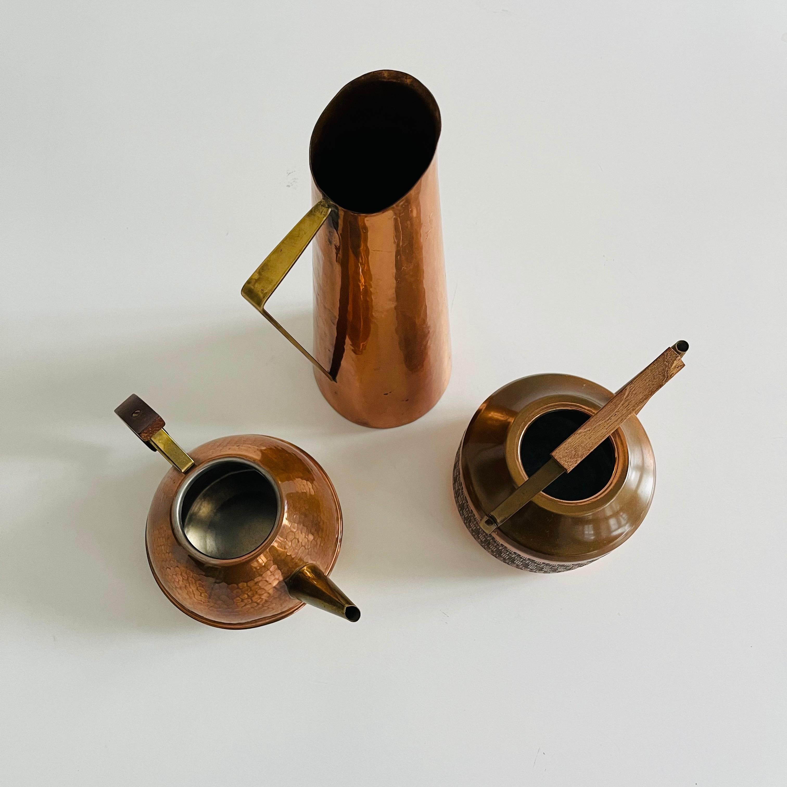 Mid-20th Century Copper Teak Watering Can, Denmark, 1960s For Sale