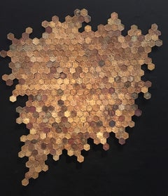 Copper Tone Ceramic Bee Hive Wall Hanging Piece, 2020 Clay Wall Decoration