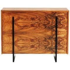 Coppertone Commode in olive wood and black iron structure
