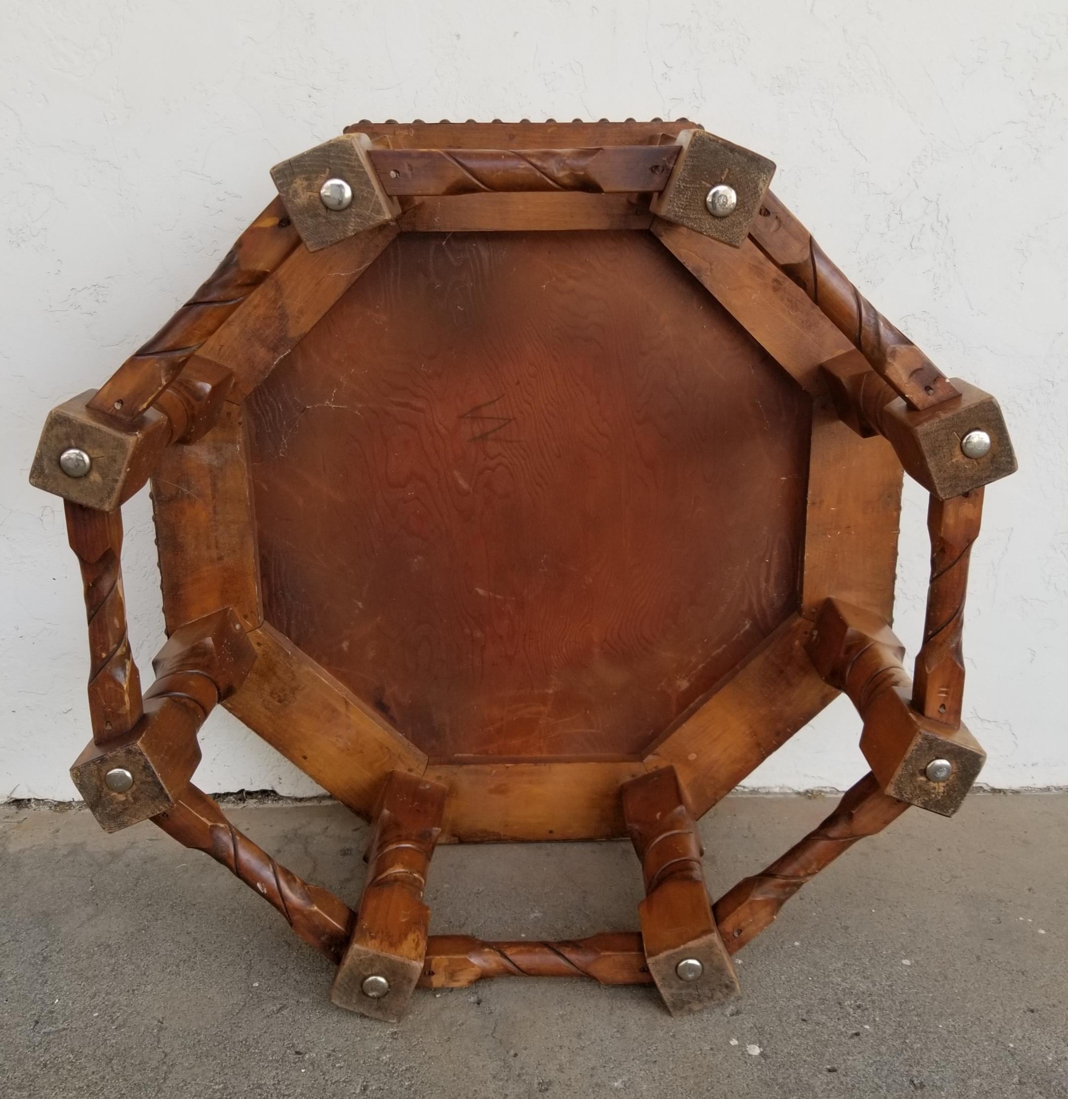 Copper Top Octagonal Coffee Table by Lane Furniture 3