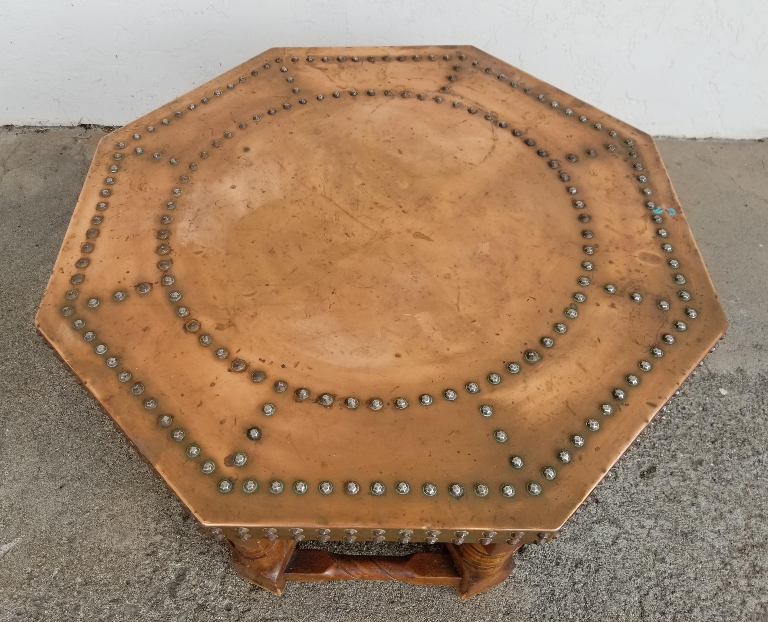 20th Century Copper Top Octagonal Coffee Table by Lane Furniture