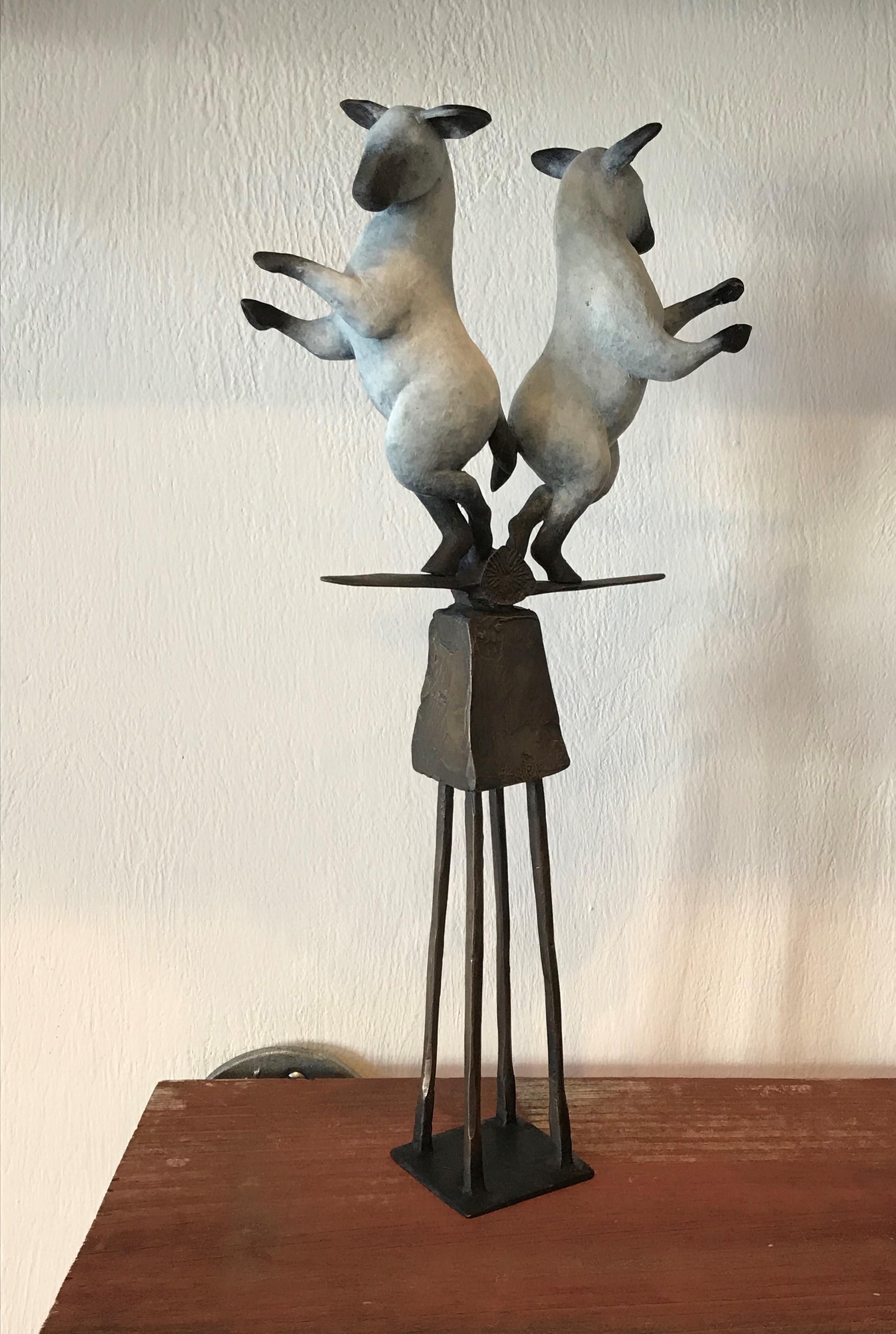Copper Tritscheller Figurative Sculpture - Double Balancing Burro