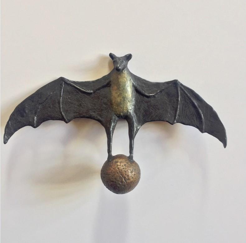 Copper Tritscheller Abstract Sculpture - Two Bat and Balls 
