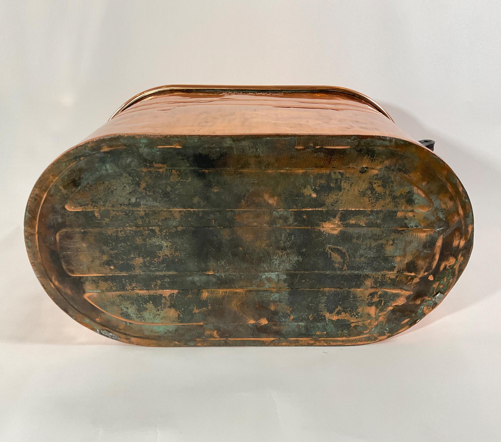 Copper Tub with Lid Embossed Atlantic 4