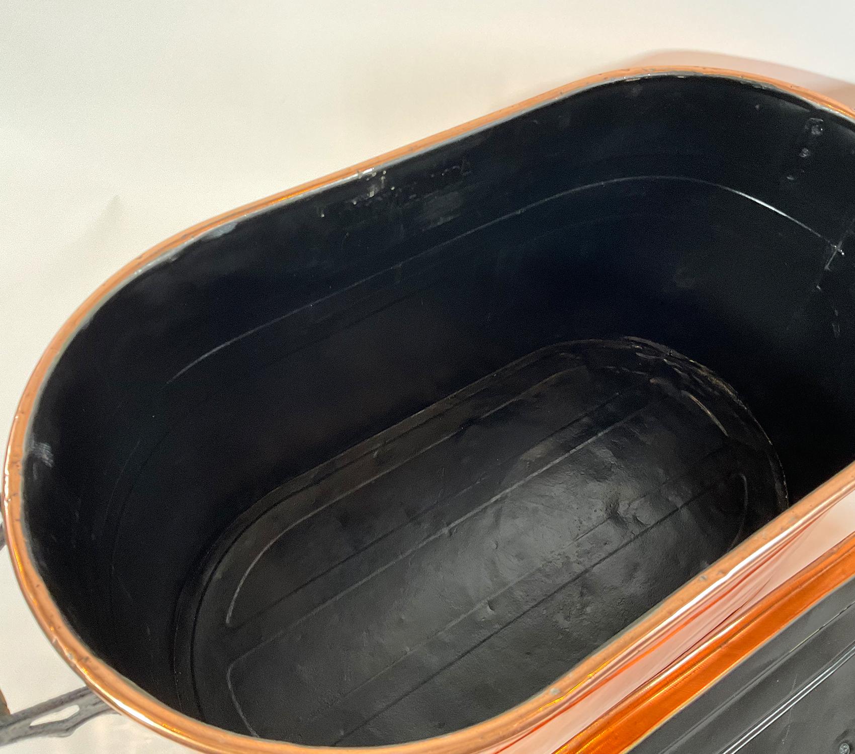 Copper Tub with Lid Embossed Atlantic 2