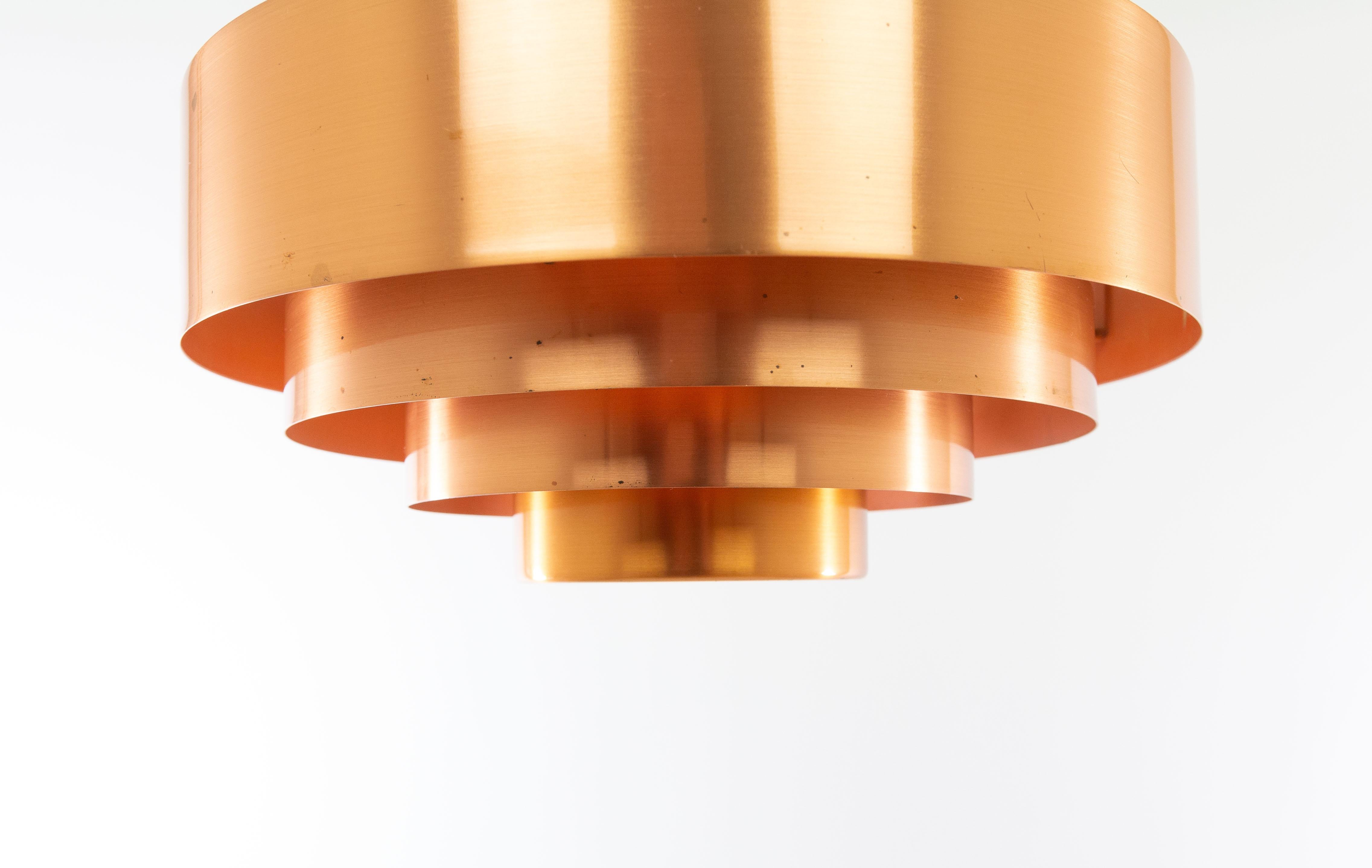 Copper Ultra pendant by Jo Hammerborg for Fog & Mørup, 1960s In Good Condition In Rotterdam, NL