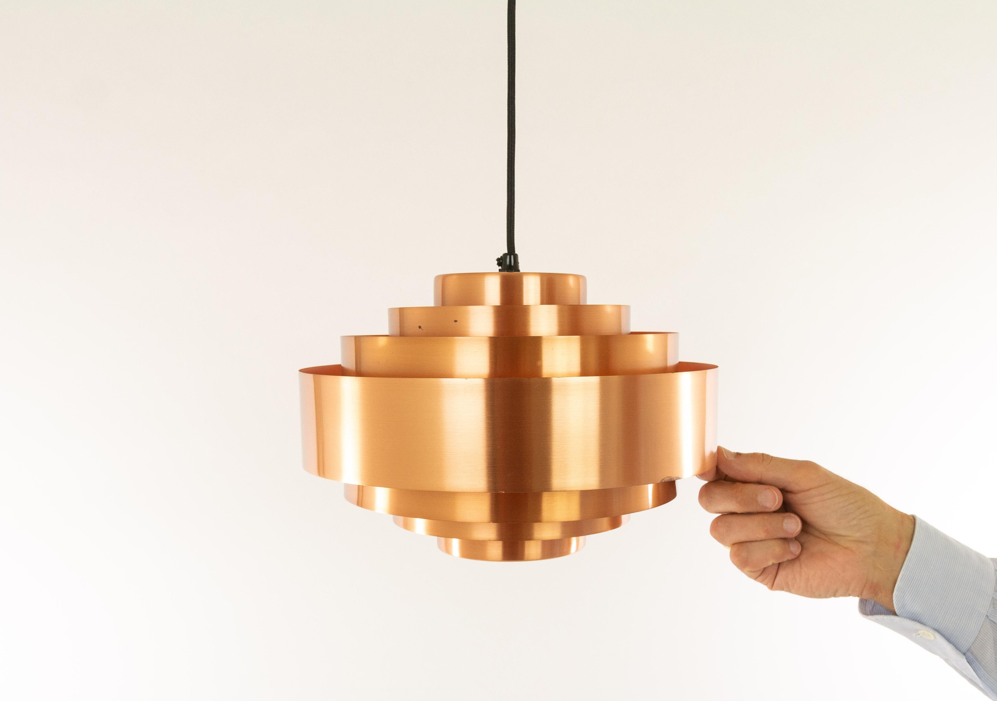Copper Ultra Pendant by Jo Hammerborg for Fog & Mørup, 1960s In Excellent Condition In Rotterdam, NL