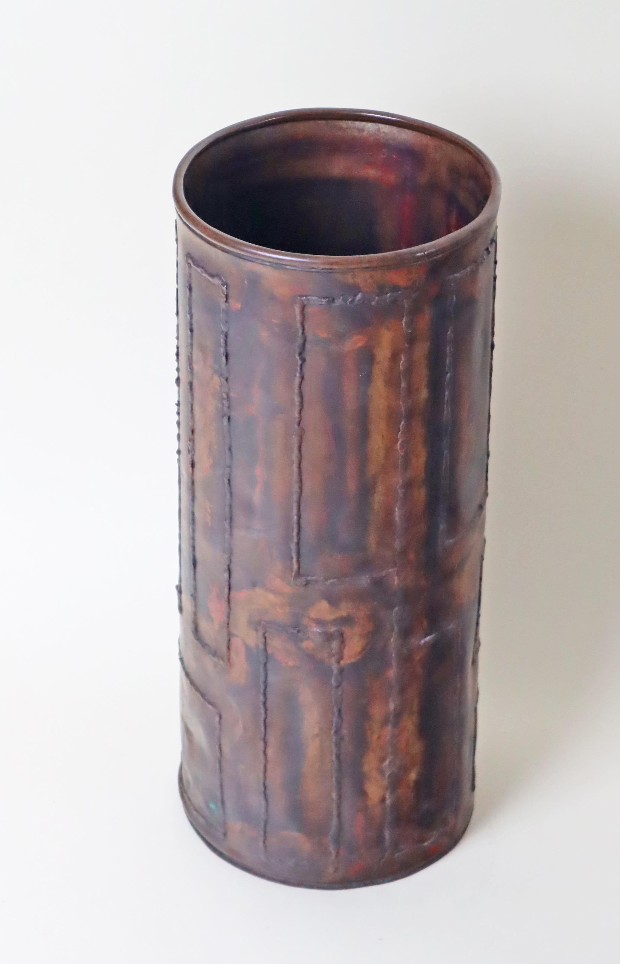 Martellato Portaombrelli in rame con marchio del produttore, Germania 1960 in vendita