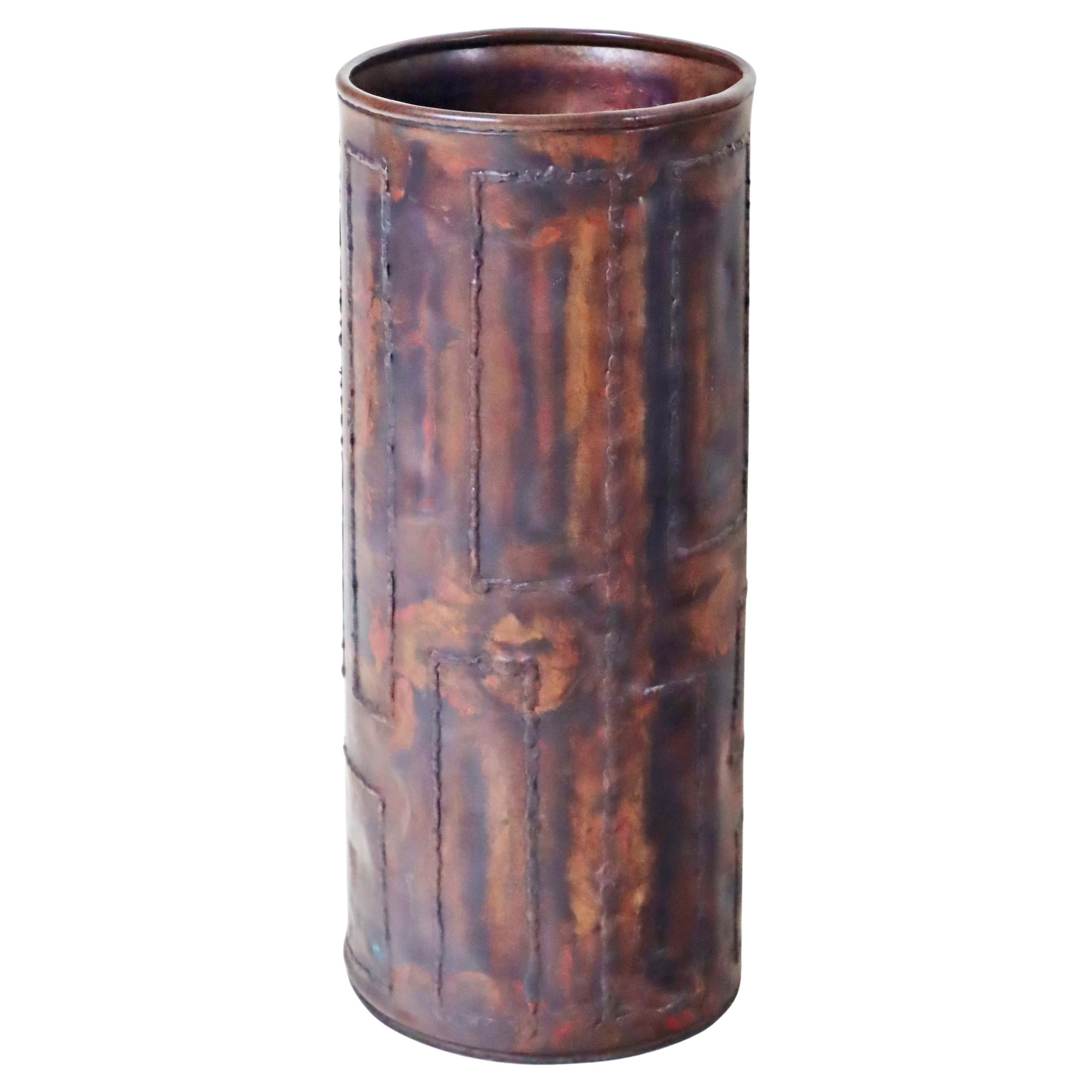 Portaombrelli in rame con marchio del produttore, Germania 1960