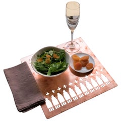Copper Underplate and Placemat Handmade in Venice Design by Germana Scapellato