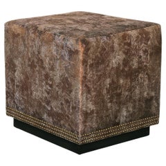 Copper Velvet Cube Ottoman