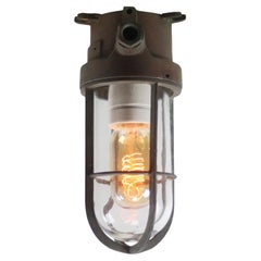 Copper Vintage Industrial Clear Glass Flush Mount by Industria Rotterdam