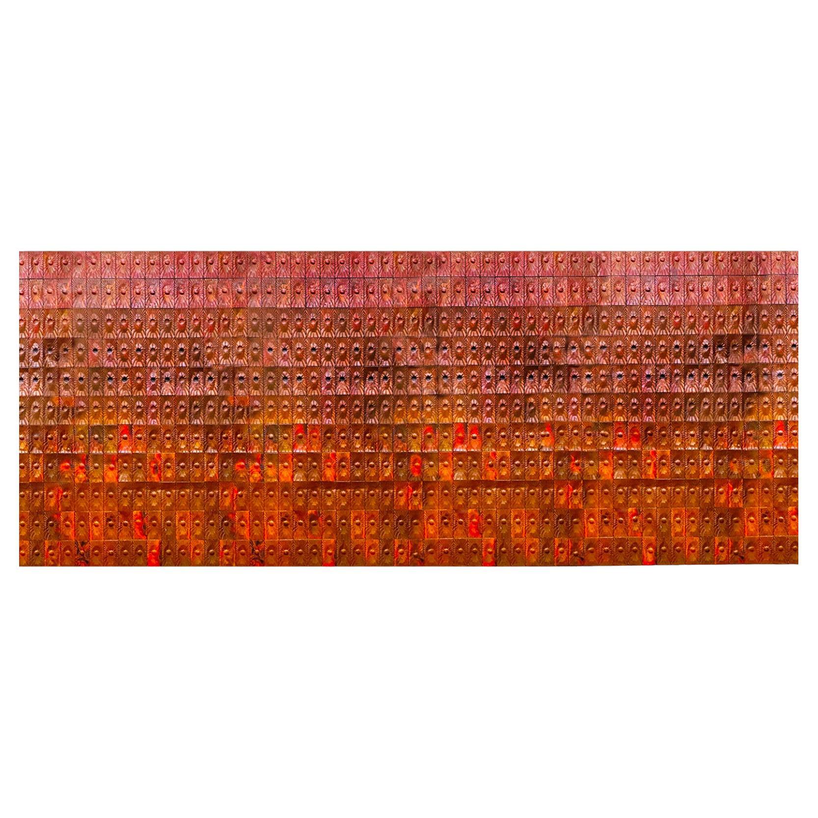 Copper Wall Cladding Designed by Edit Oborzil and Tibor Jeney, 1968 For Sale