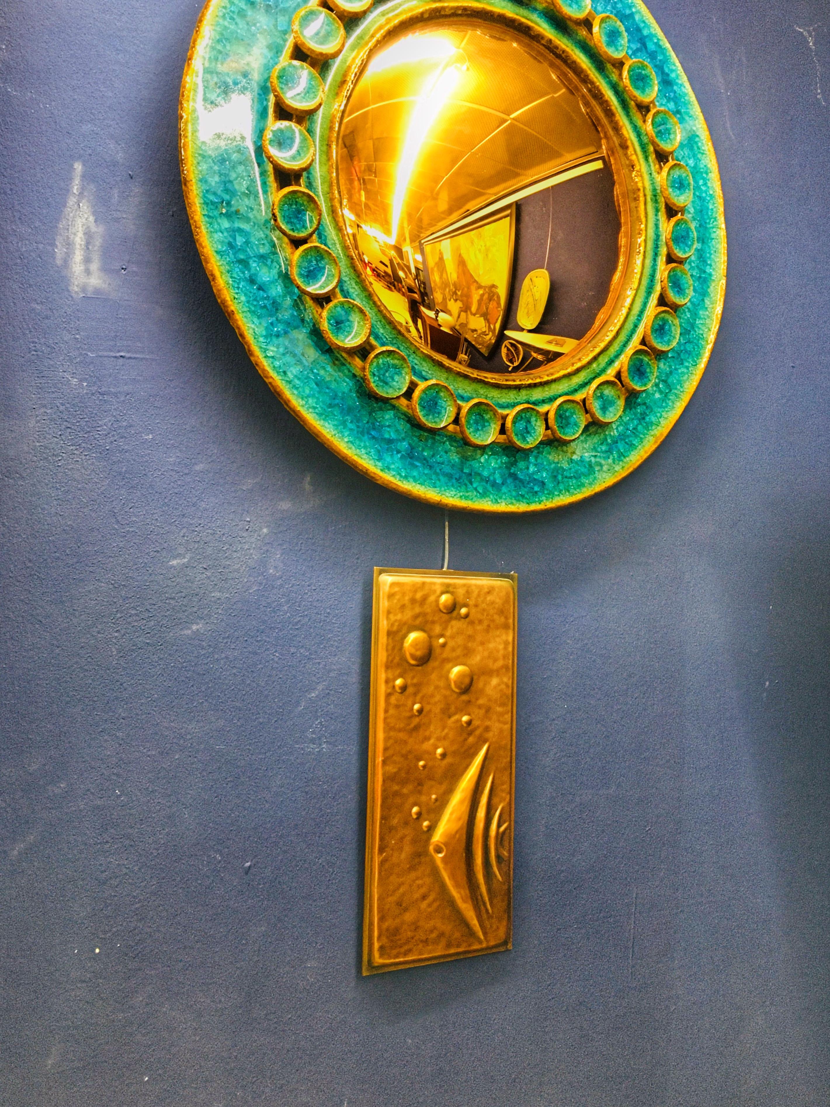 Mid-20th Century Mid-Century Rectangular Copper Wall Plate with Sailfish 1960s