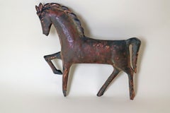 Copper Wall Lamp in the Shape of a Striding Horse, Germany 1960s