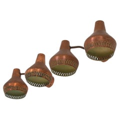 Copper Wall Lamps by Hans Bergström for Ateljé Lyktan, Set of 2