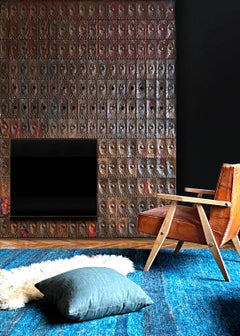 Copper Wall Panelling Cladding by Edit Oborzil, 1971 Art Object Panel