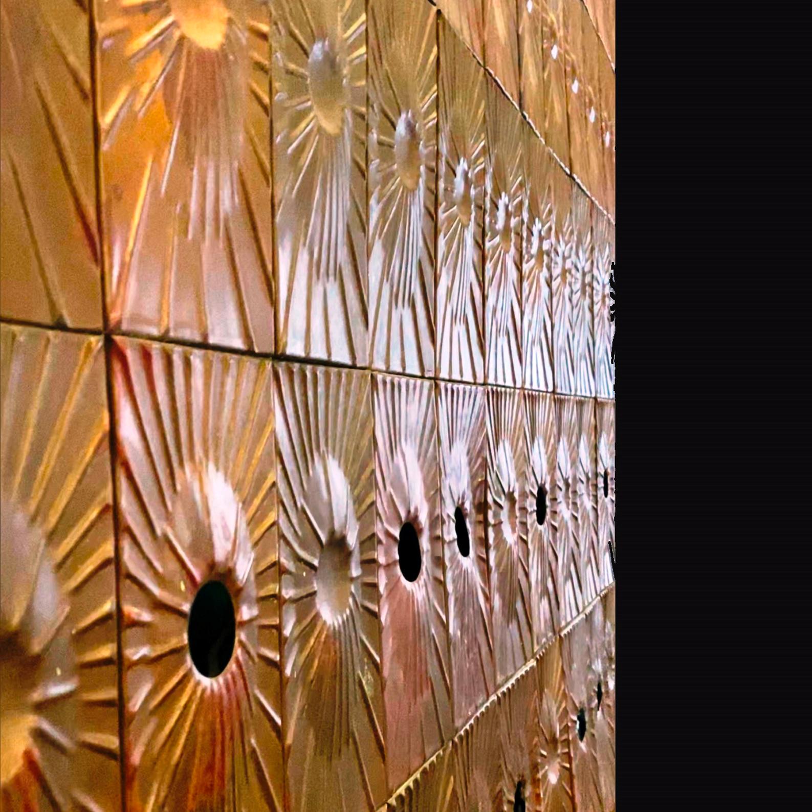Copper Wall Panelling Cladding by Edit Oborzil, 1971 Art Object Panel In Good Condition In Rome, IT
