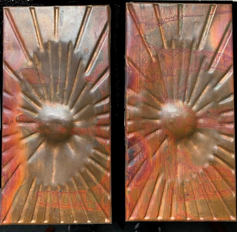 Copper Wall Panelling Cladding by Edit Oborzil, 1971 Art Object Panel 2