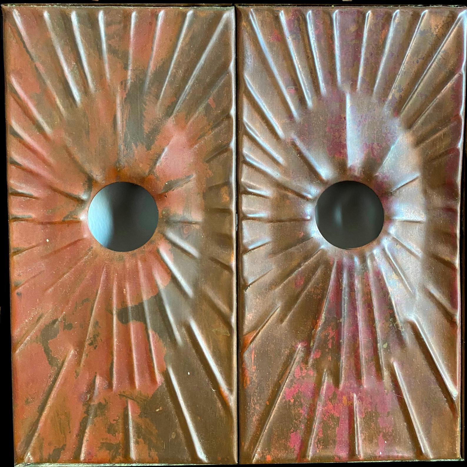 Copper Wall Panelling Cladding by Edit Oborzil, 1971 Art Object Panel 3