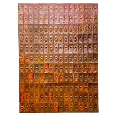 Kupfer-Wandverschlussverschluss von Edit Oborzil, 1971, Kunstobjekt-Tafelverkleidung