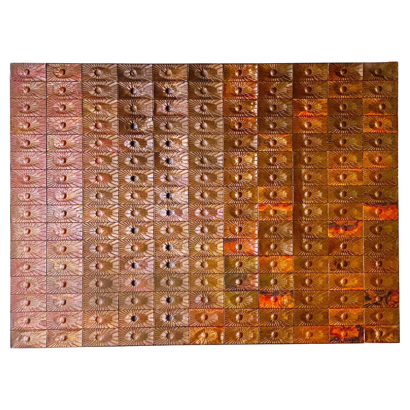 Copper Wall Panelling Cladding by Edit Oborzil, 1971 Art Object Panel ...