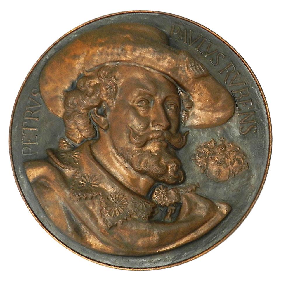 Copper Wall Plaque Peter Paul Rubens Embossed Flemish early 20th Century Baroque