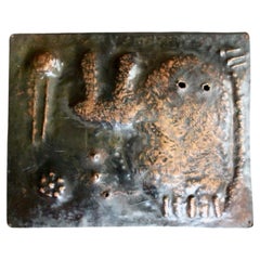 Vintage Copper wall sculpture carve