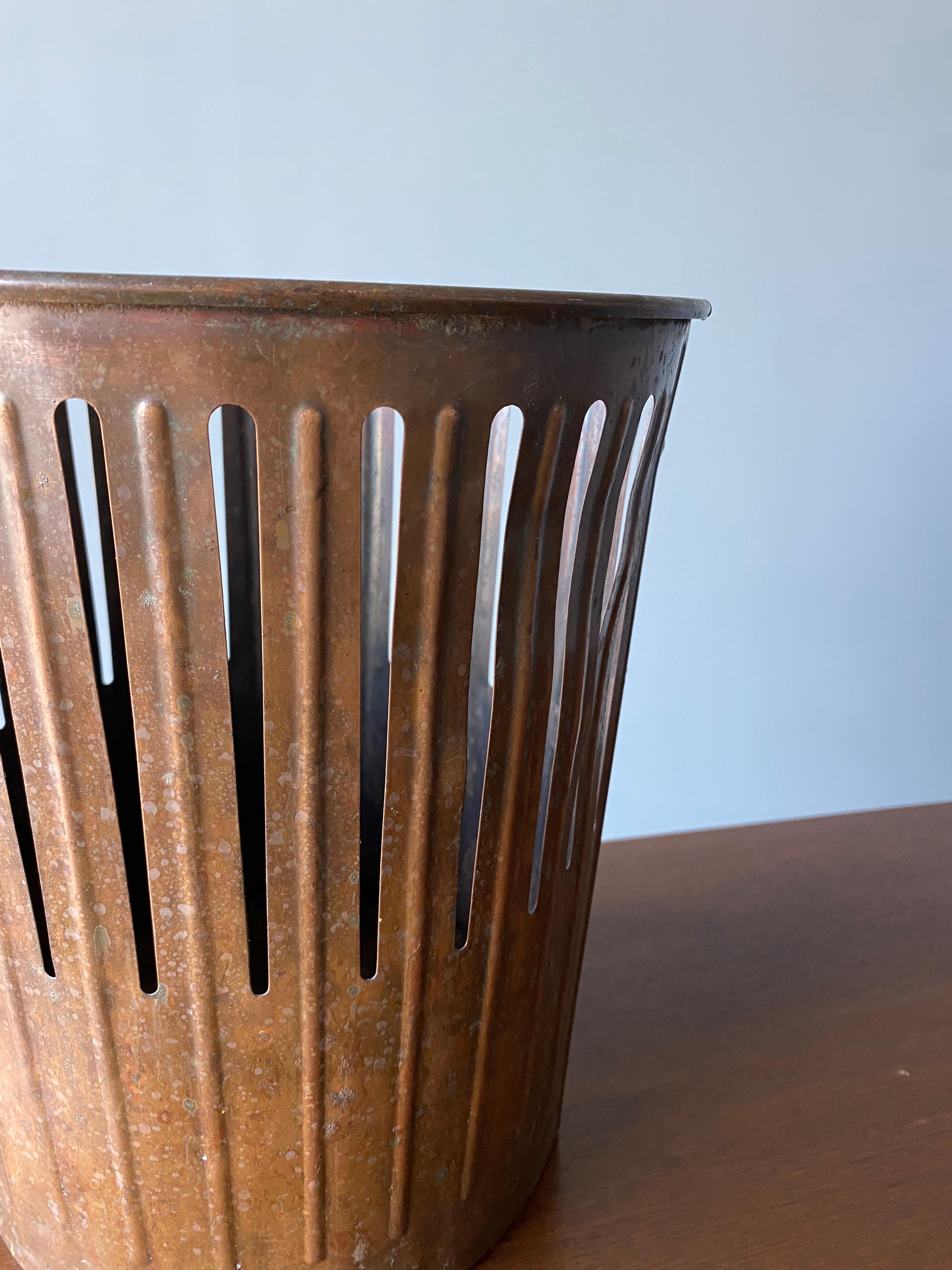 Copper Waste Basket by Erie Art Metal Co., 1920's 1