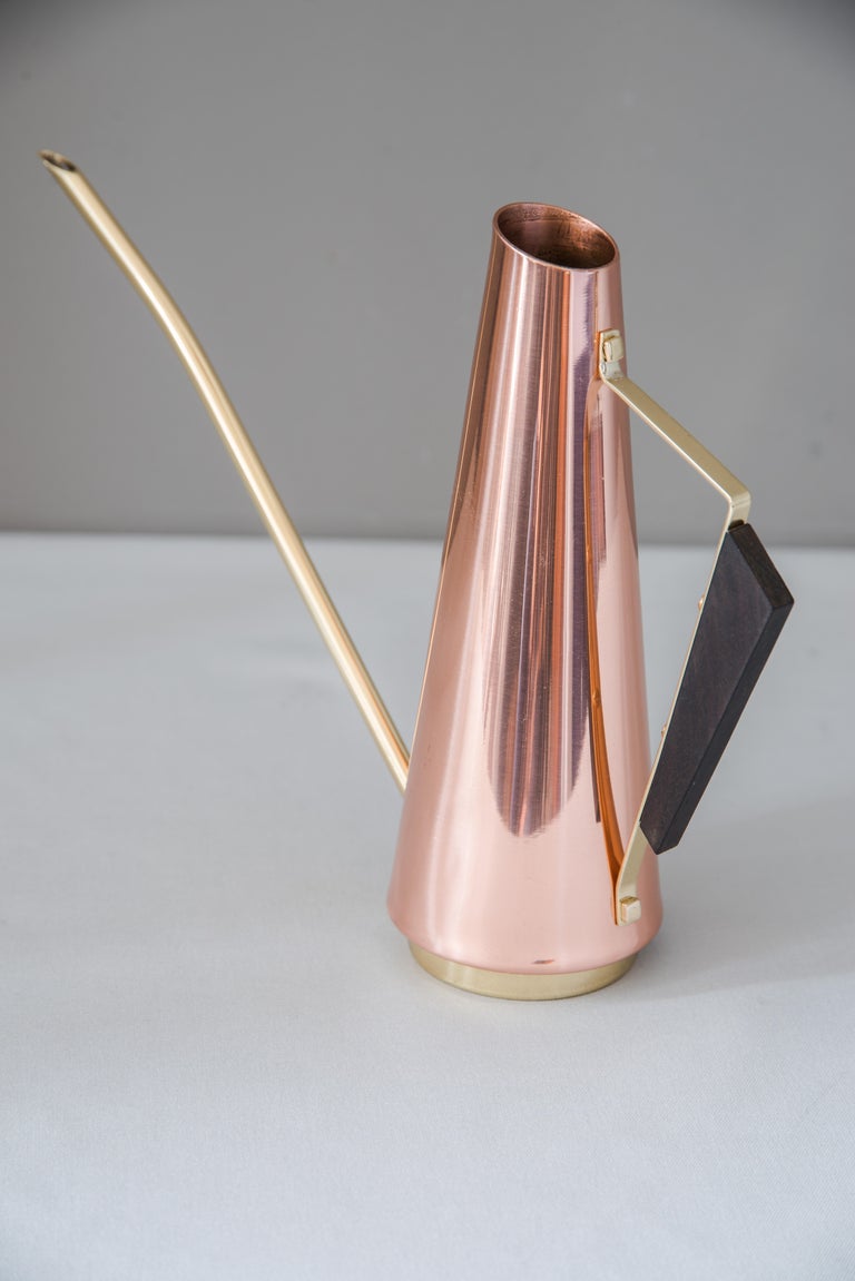 Copper Watering Can with Wood Handle and Brass Parts, circa 1960s at