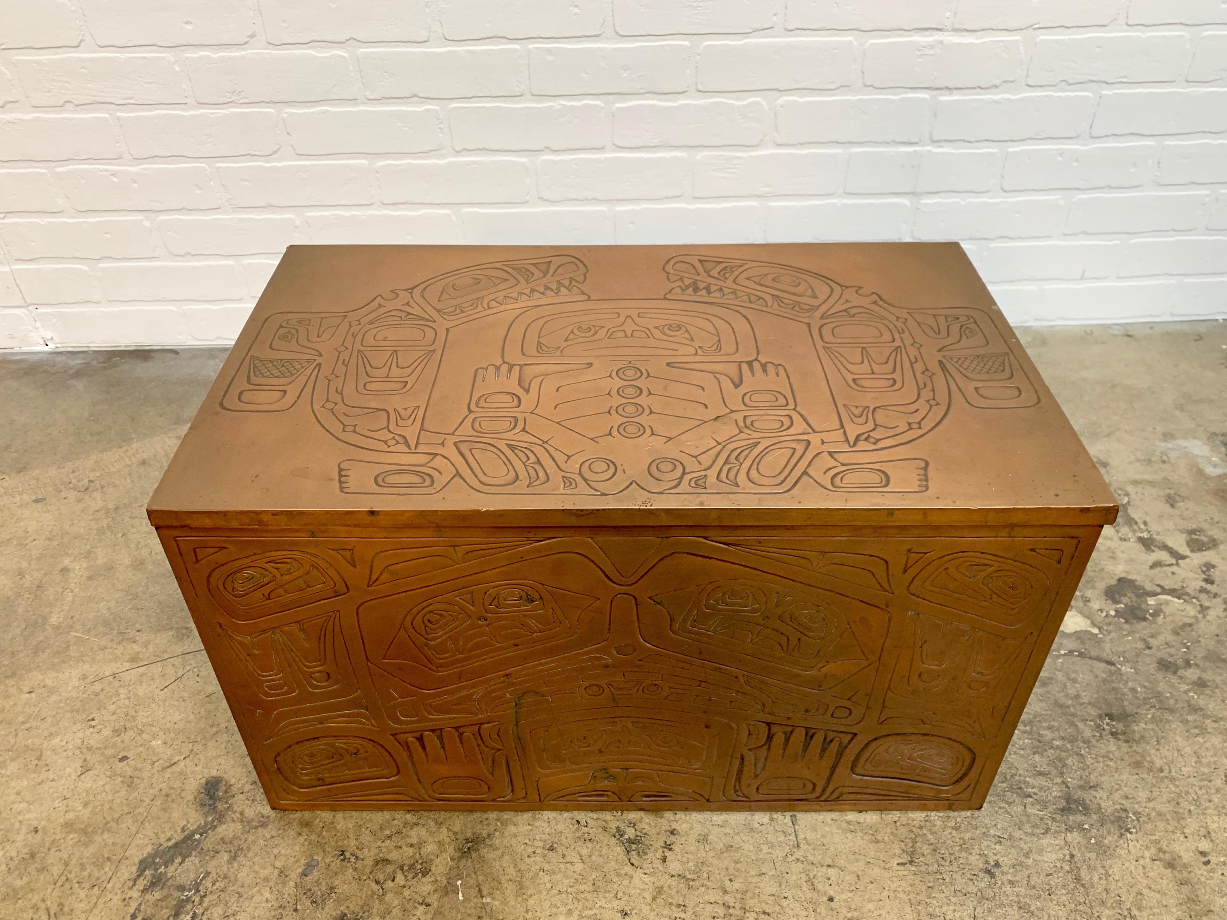 20th Century Copper Whale Chest by Northwest Coast 